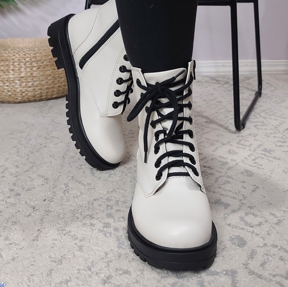 UNIONBAY Hayden Moto Combat Military Platform LaceUp Ankle Boot NWT - Picture 10 of 11